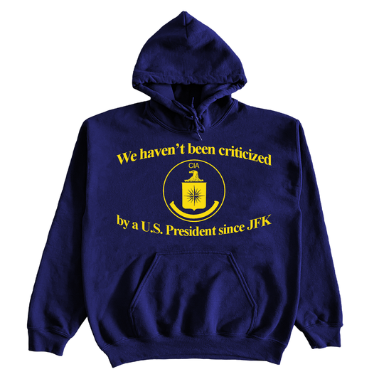 "CIA LOVES JFK" 8oz Screenprint Hoodie